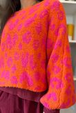 Big Softie Leopard Roo Knit Aperol & Hot Pink